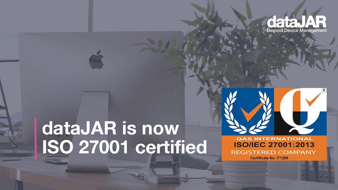 Featured image for “dataJAR is now ISO 27001 certified”