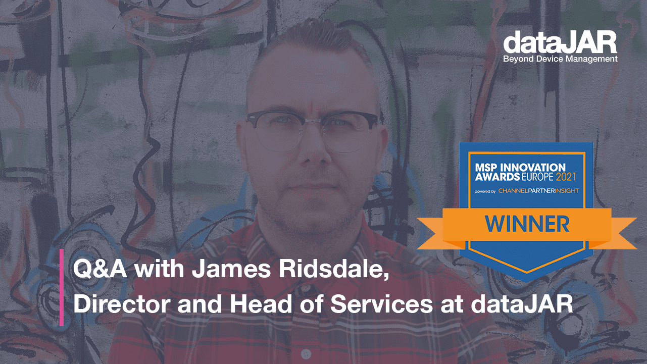 Featured image for “Meet the winner: Q&A with James Ridsdale, director and head of services at dataJAR”