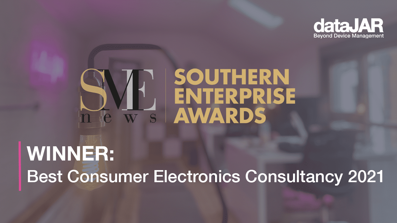 Featured image for “dataJAR is the ‘Best Consumer Electronics Consultancy’ winner in the Southern Enterprise Awards 2021”